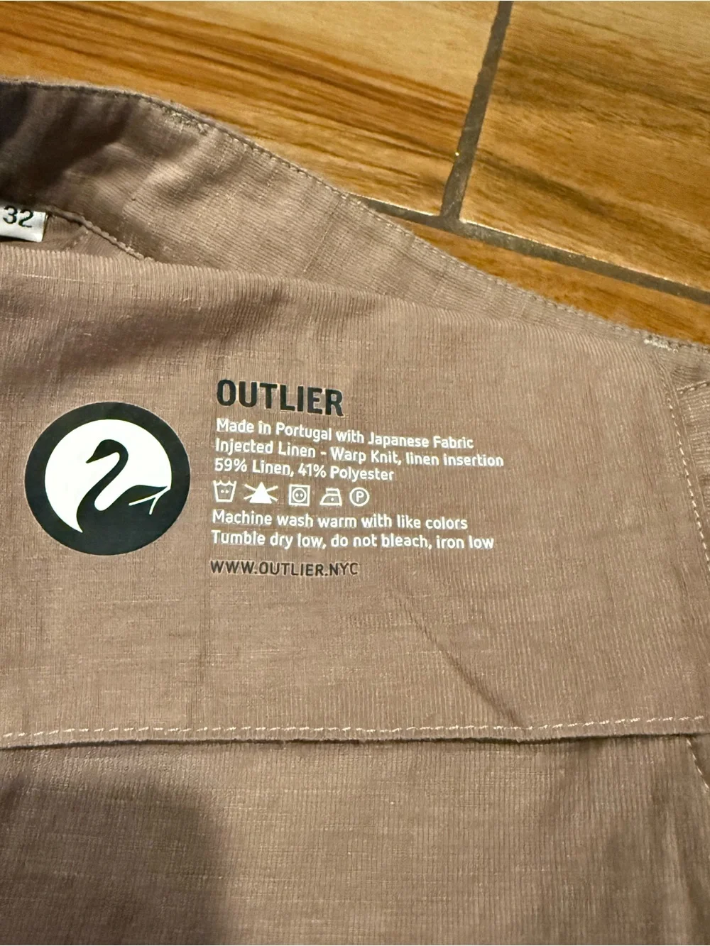 Outlier Taupe Injected Linen Pants